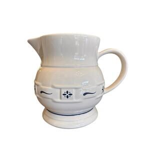 Vintage Longaberger Pottery Woven Traditions Blue Pitcher 32oz.